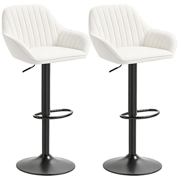 HOMCOM Set von 2 Drehbaren Barhockern, Höhenverstellbare Küchenhocker 87-10 günstig online kaufen