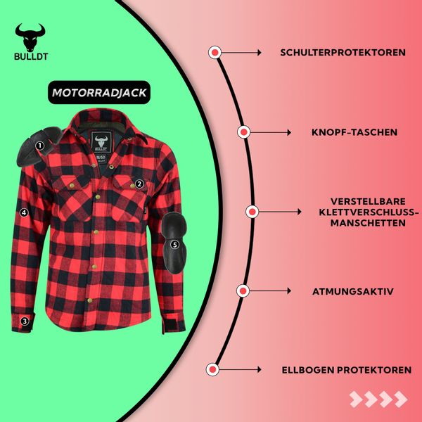 BULLDT Motorradjacke BLD1201 (mit 4 CE-Protektoren) günstig online kaufen
