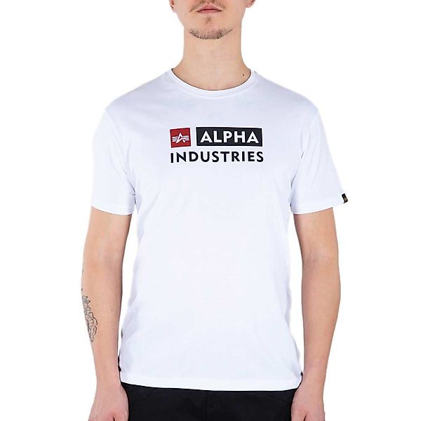 Alpha Industries Block-logo Kurzärmeliges T-shirt L White günstig online kaufen