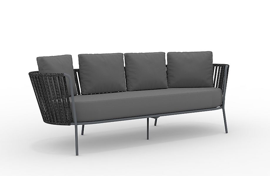 3-Sitzer Sofa Daisy Rope - wasserbeständig dunkelgrau, anthrazit günstig online kaufen