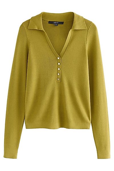 Next Polokragenpullover Weiches, geknöpftes Polooberteil mit V-Ausschnitt ( günstig online kaufen