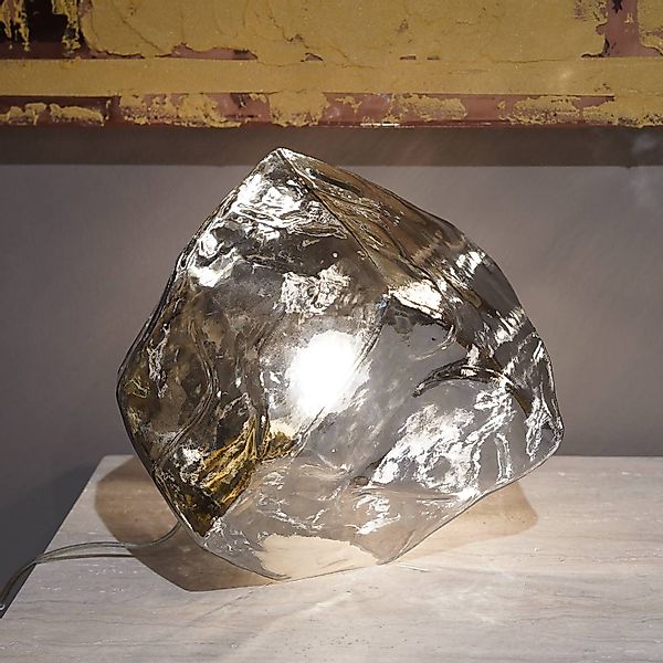 KARE Tischleuchte Aura, rauchfarben, Glas, Ø 30 cm, E27 günstig online kaufen