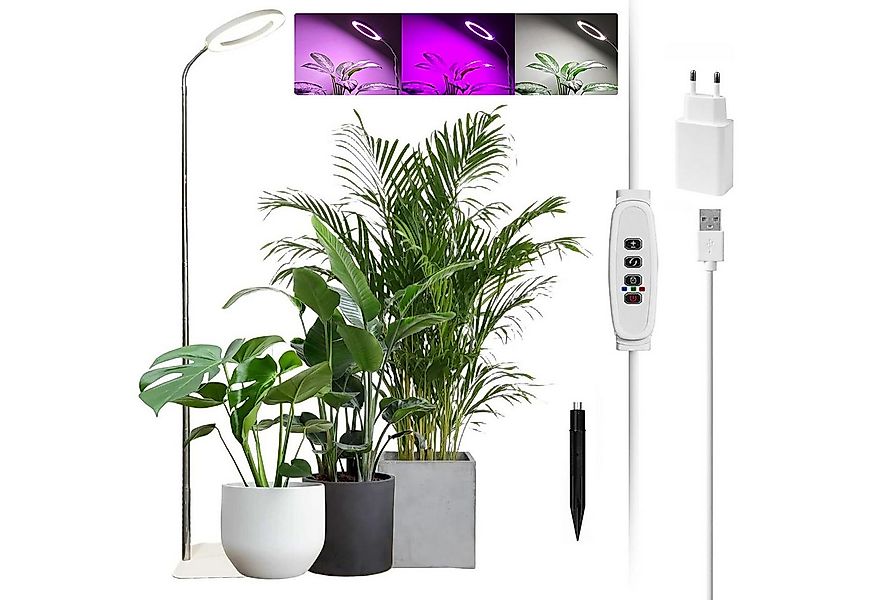Rosnek Pflanzenlampe LED Vollspektrum mit 3 Lichtmodi, höhenverstellbar, Ti günstig online kaufen