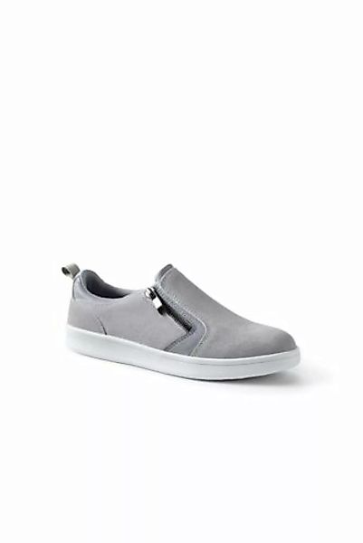Veloursleder-Sneaker mit Reißverschluss, Damen, Größe: 41 Normal, Grau, by günstig online kaufen