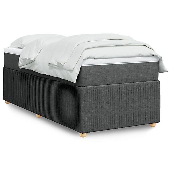 vidaXL Boxspringbett, Boxspringbett mit Matratze Dunkelgrau 90x200 cm Stoff günstig online kaufen