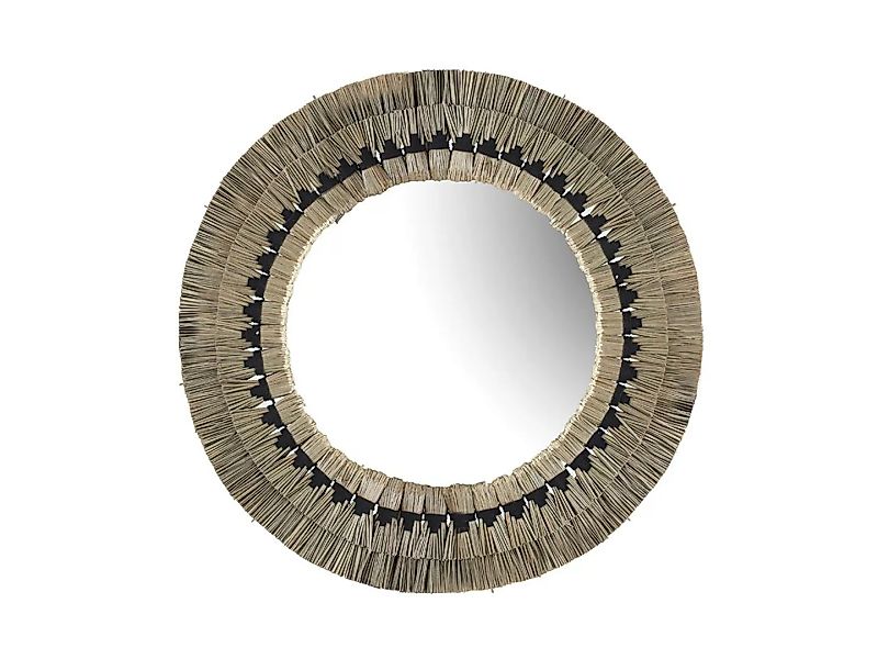 Spiegel rund - Naturfasern - D. 80 cm - Naturfarben - CHOWKE günstig online kaufen
