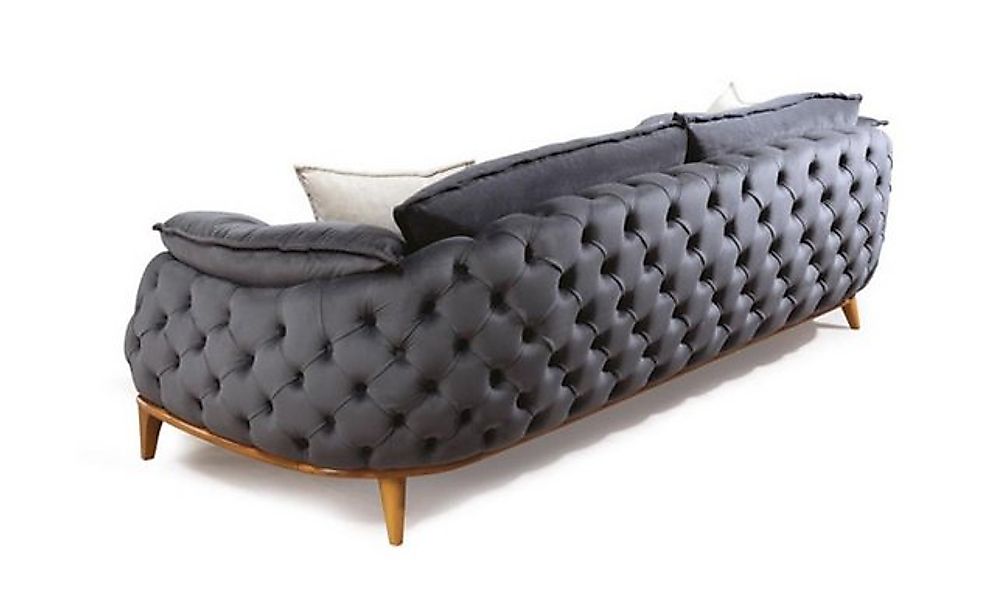 Xlmoebel Sofa Neue Chesterfield-Sitzgruppe mit drei Sitzen aus Stoff und Le günstig online kaufen