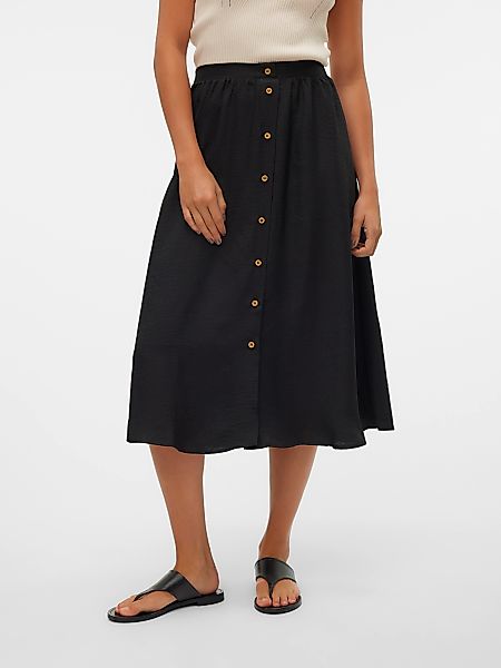 Vero Moda Maxirock "VMMELANEY HW BUTTON CALF SKIRT WVN NOOS" günstig online kaufen