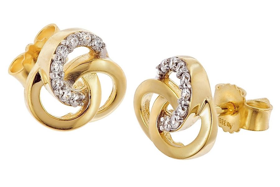 trendor Paar Ohrstecker Damen-Gold 333/8K Zweifarbige günstig online kaufen
