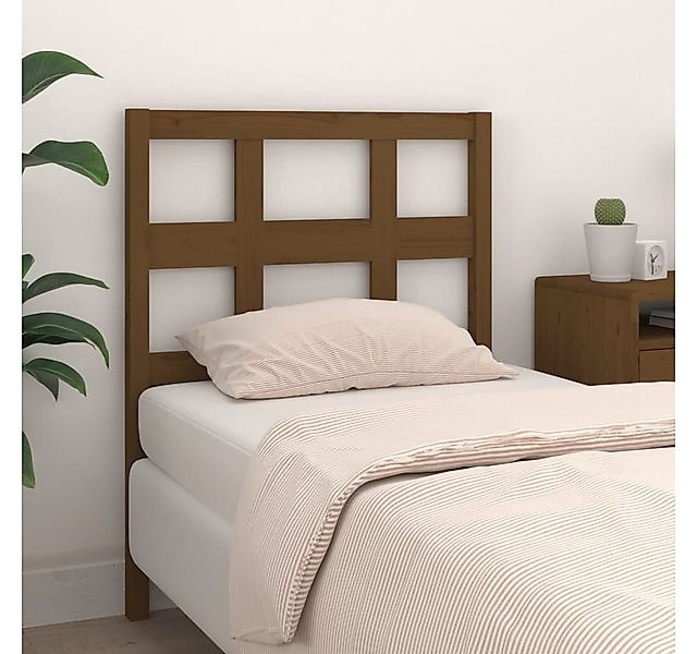 vidaXL Bett, Kopfteil Honigbraun 105,5x4x100 cm Massivholz Kiefer günstig online kaufen
