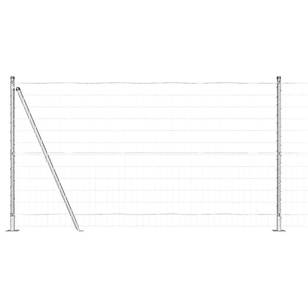 vidaXL Zaun mit Pfosten Silber 1,2 x 10 m Stahl 3351001 günstig online kaufen