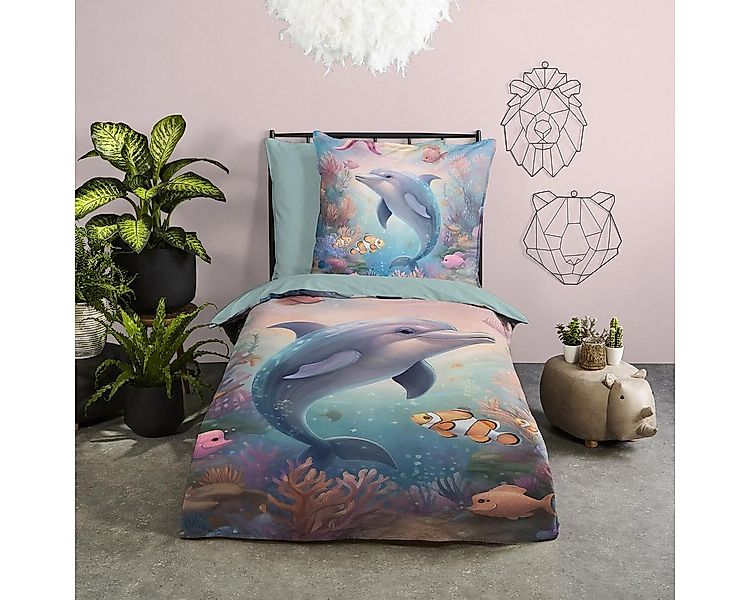 TRAUMSCHLAF Bettwäsche Delfin, Renforce, 2 teilig, tierisches Design aus 10 günstig online kaufen