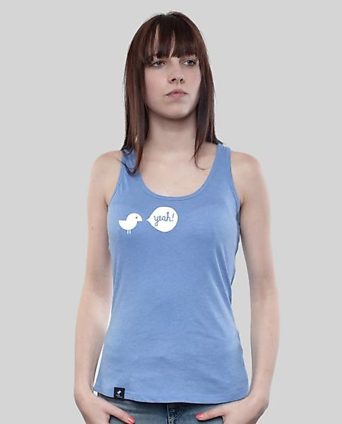 Tank Shirt Mid Heather Blue "Birdy Yeah" günstig online kaufen