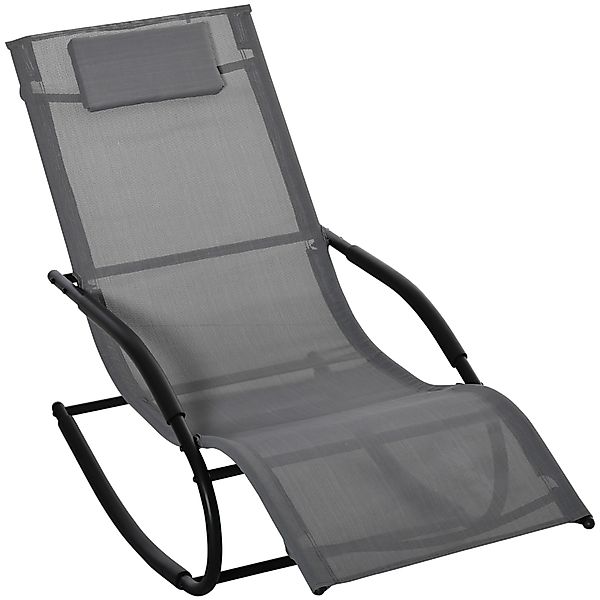 Outsunny Schaukelstuhl mit ergonomischem Rocking Chair mit Kopfstütze und A günstig online kaufen