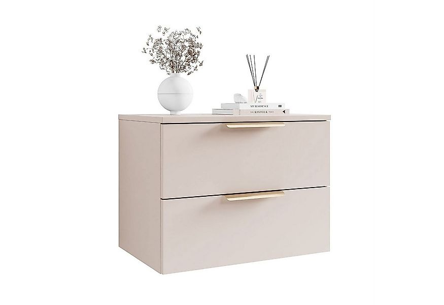 Lookway Nachttisch LINA 2S Kaschmir mit Schubladen und LED-Beleuchtung (1x günstig online kaufen