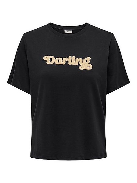 JACQUELINE de YONG T-Shirt Legeres Schriftzug in Bouclé-Optik (1-tlg) JDYFE günstig online kaufen