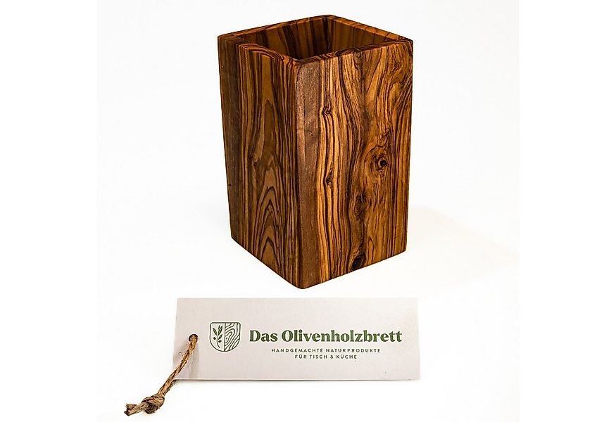 dasOlivenholzbrett Besteckhalter Köcher aus Olivenholz in eckiger Form günstig online kaufen