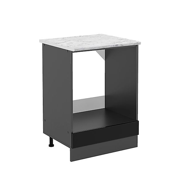 Vicco Herdumbauschrank R-Line Schwarz Hochglanz/Goldkraft Eiche 60 cm AP Ma günstig online kaufen