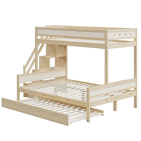 Rutaqian Etagenbett Kinderbett, 90*200/140*200 cm,Ausziehbett 90*190,Massiv günstig online kaufen