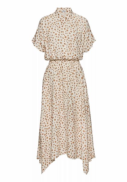 LASCANA Midikleid, mit Punktedruck, asymmetrischer Saum günstig online kaufen