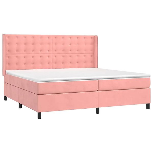 vidaXL Boxspringbett mit Matratze Rosa 200x200 cm Samt 3132944 günstig online kaufen
