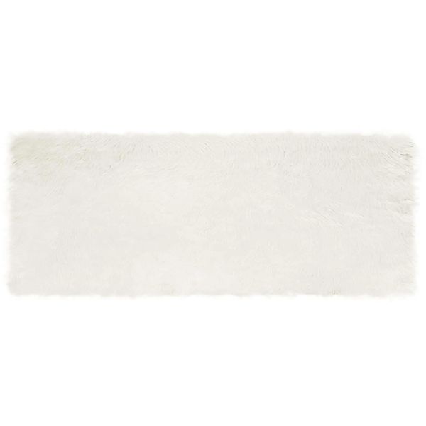 vidaXL Kunstschaffell Teppich Tafalla Weiß 80 x 200 cm Polyester 42021457 günstig online kaufen