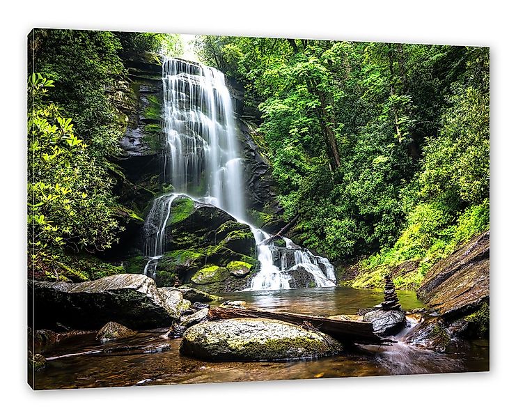 Pixxprint Leinwandbild Wasserfall, Wasserfall (1 St), Leinwandbild fertig b günstig online kaufen