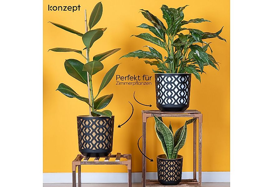 KONZEPT Blumentopf Übertopf Set für Zimmerpflanzen 19/25 cm (2 St), ideal f günstig online kaufen