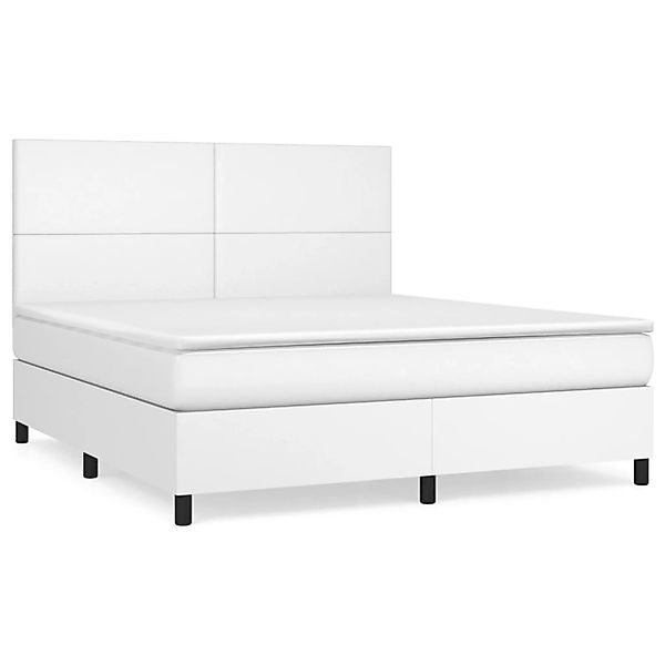 vidaXL Boxspringbett mit Matratze Weiß 180x200 cm Kunstleder1466032 günstig online kaufen