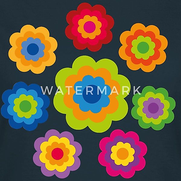 Spreadshirt T-Shirt 70er Jahre Hippie Flower günstig online kaufen