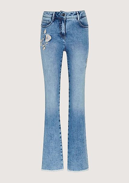 MADELEINE Regular-fit-Jeans "Jeans Bootcutjeans mit floraler Stickerei" günstig online kaufen