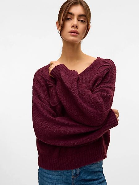 Vero Moda V-Ausschnitt-Pullover "VMLOLLIPOP LS V-NECK PULLOVER BOO" günstig online kaufen