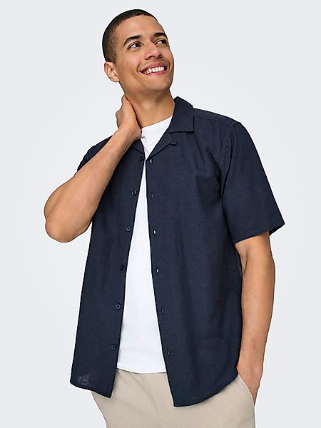 ONLY & SONS Kurzarmhemd "ONSCAIDEN SS SOLID RESORT LINEN NOOS" günstig online kaufen