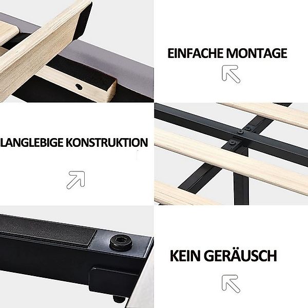 STILVORA Polsterbett 140x200 Bettgestell mit LED-Beleuchtung,Jugendbett ohn günstig online kaufen