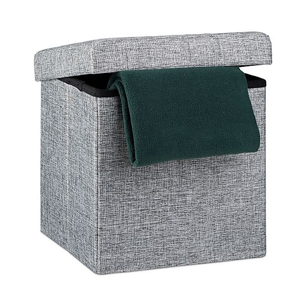 relaxdays Stauraumhocker Faltbarer Sitzhocker mit Stauraum günstig online kaufen