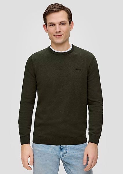 s.Oliver Strickpullover Baumwollpullover mit Logo-Stickerei Logo günstig online kaufen