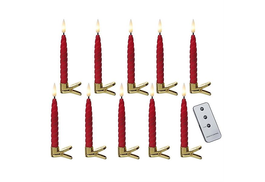 MARELIDA LED-Christbaumkerzen TWIST 10 gedrehte Baumkerzen mit Clip Baumbel günstig online kaufen