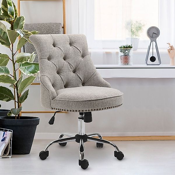 HOMCOM Schreibtischstuhl Polsterstuhl mit Chesterfield-Lehne günstig online kaufen