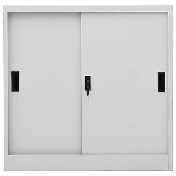 Büroschrank Mit Schiebetür Hellgrau 90x40x90 Cm Stahl günstig online kaufen