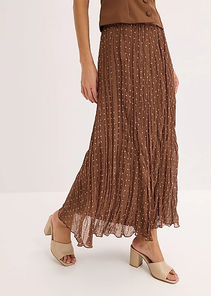 bonprix Plisseerock mit Elastikbund, in A-Linie, mit Crash-Optik günstig online kaufen