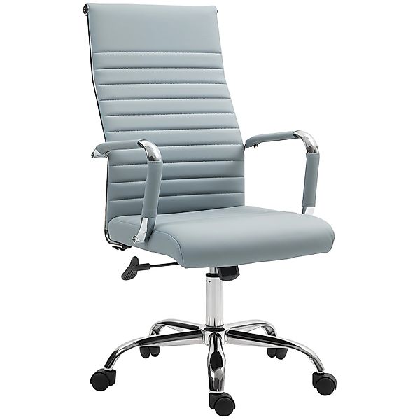 Vinsetto Bürostuhl Kunstleder Hellgrau 54B x 62T x 104-114H cm günstig online kaufen