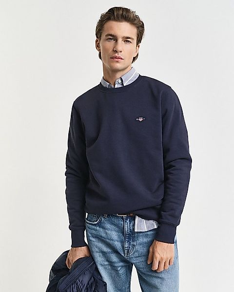 Gant Sweatshirt REG SHIELD C-NECK SWEAT mit Logostickerei auf der Brust günstig online kaufen