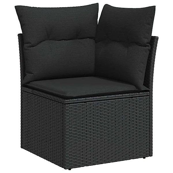 vidaXL Gartensofa-Set mit Kissen 9 Stk Schwarz Poly Rattan 3364619 günstig online kaufen