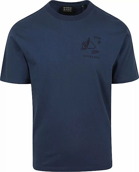 Scotch And Soda T-Shirt Navy Print - Größe L günstig online kaufen