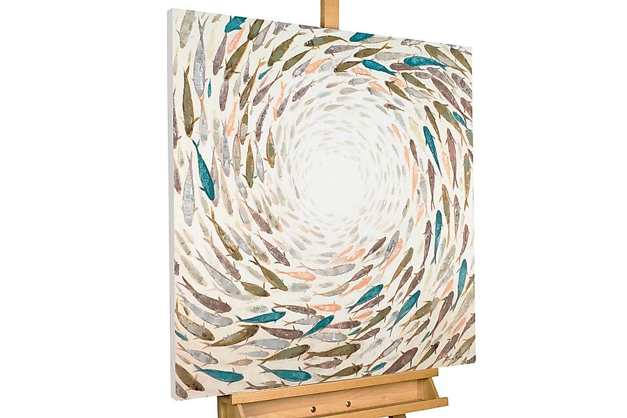 KUNSTLOFT Gemälde Tornado der Fische 80x80 günstig online kaufen