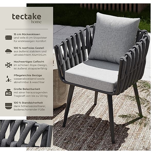 tectake Gartenstuhl 2er Set Stuhl (Set, günstig online kaufen