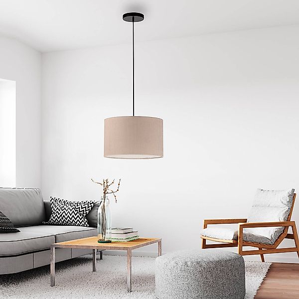 JUST LIGHT Pendelleuchte DURO, Ø 35 x H 120 cm cm, Beige, Schwarz, ohne Leu günstig online kaufen