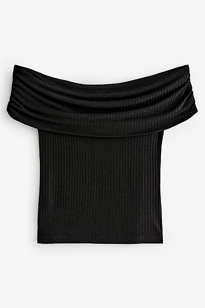 Next T-Shirt Schulterfreies, geripptes Bardot-Oberteil (1-tlg) günstig online kaufen