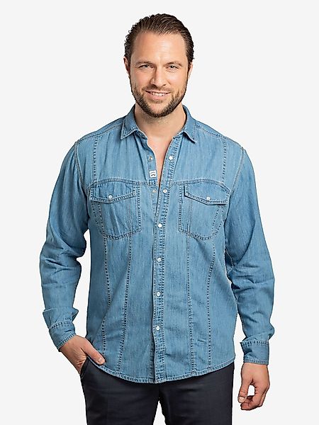 Checker Jeanshemd Dynasty Denim bluse longsleeve günstig online kaufen