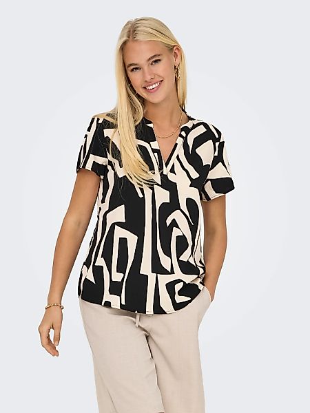 ONLY Blusenshirt "ONLELITE LIFE S/S V-NECK TOP NOOS PTM" günstig online kaufen